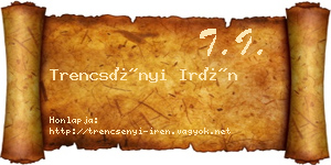 Trencsényi Irén névjegykártya