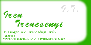 iren trencsenyi business card